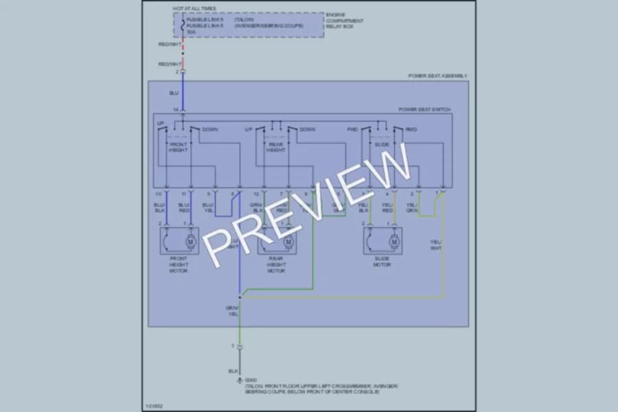 2000 Dodge Avenger Power Seats wiring diagram preview