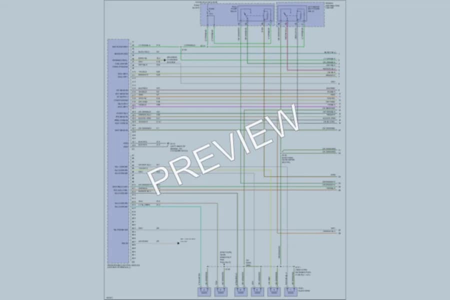2000 Dodge B1500 Engine Performance wiring diagram preview with protected circuit layout