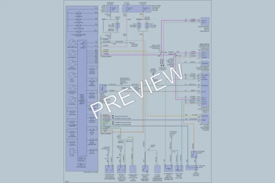 2000 Dodge B1500 Instrument Cluster wiring diagram preview with protected circuit layout