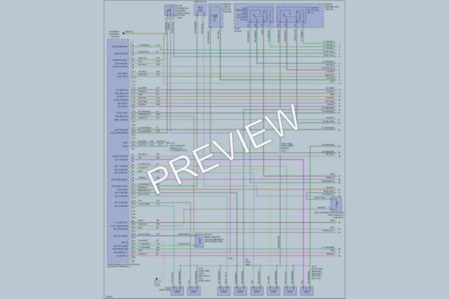 2000 Dodge B3500 Engine Performance wiring diagram preview with protected circuit layout