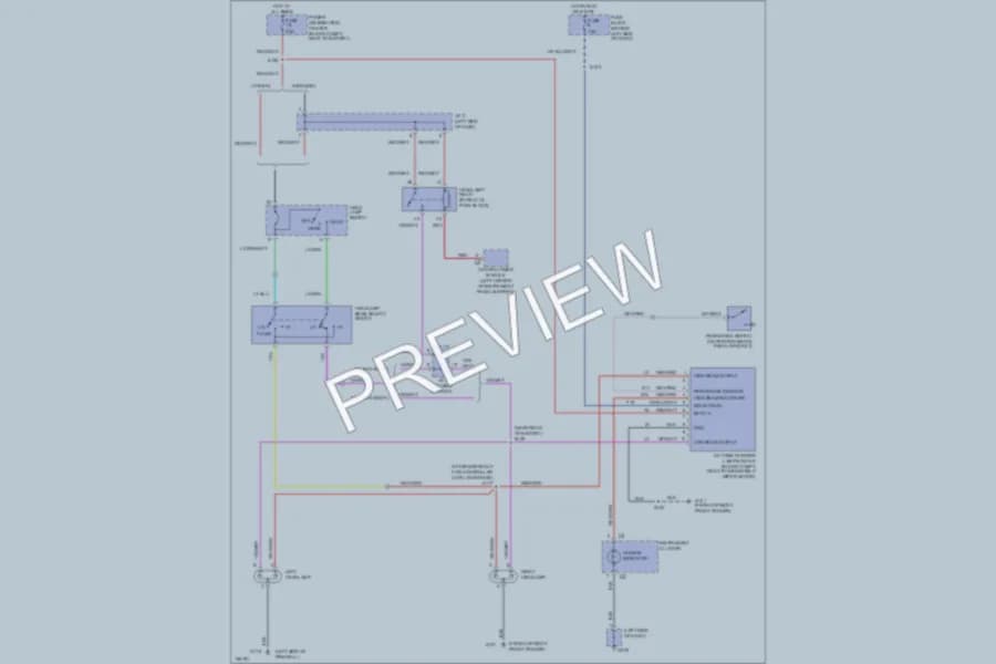 2000 Dodge B3500 Headlights wiring diagram preview with protected circuit layout