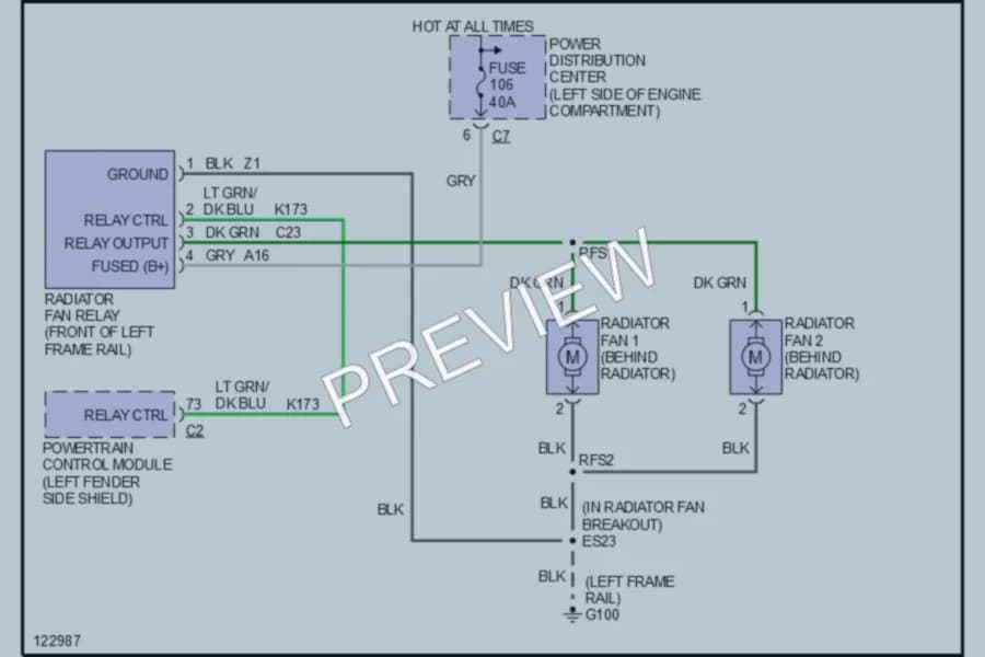 2000 Dodge Caravan Cooling Fan wiring diagram preview