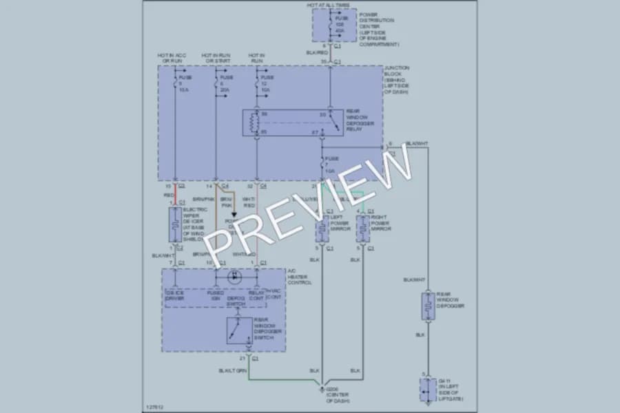2000 Dodge Caravan Defoggers wiring diagram preview