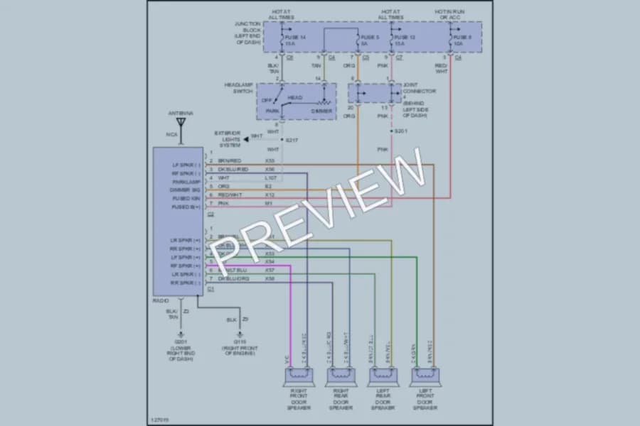 2000 Dodge Durango Radio wiring diagram preview