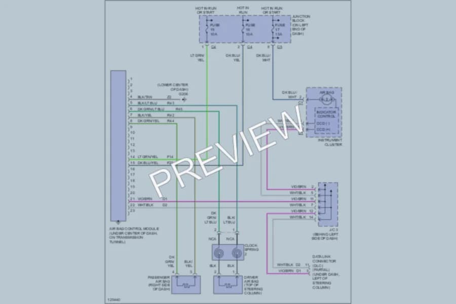 2000 Dodge Durango Supplemental Restraints wiring diagram preview