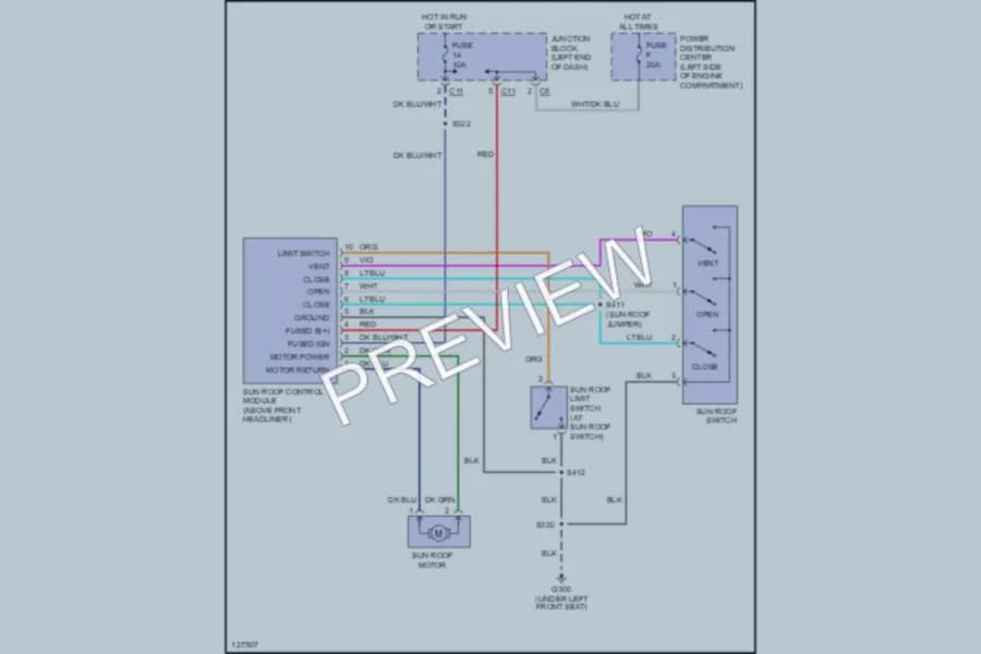 2000 Dodge Intrepid Power Top Sunroof wiring diagram preview