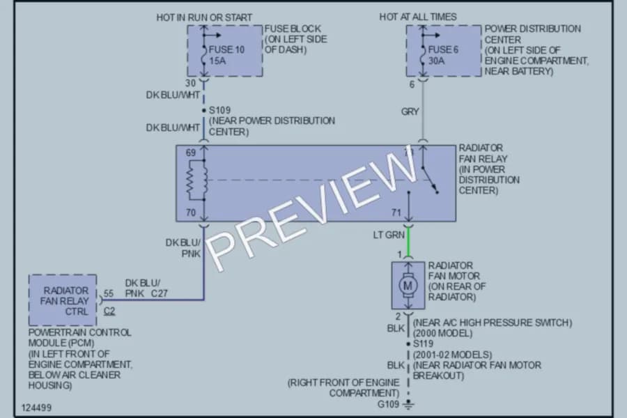 2000 Dodge Neon Cooling Fan wiring diagram preview