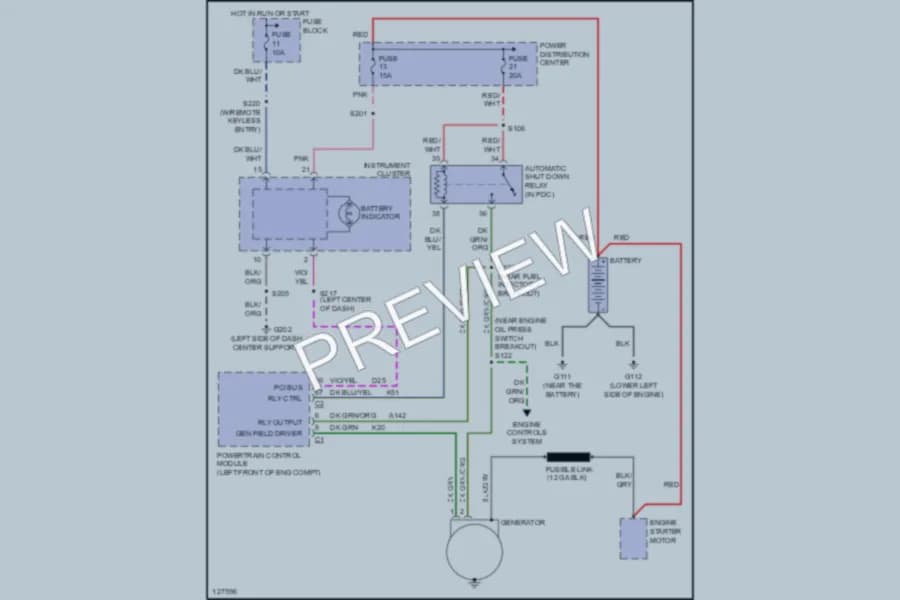 2000 Dodge Neon Starting Charging wiring diagram preview