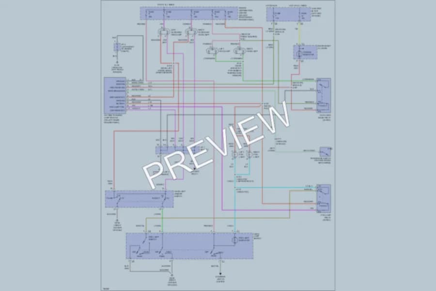 2000 Dodge R1500 Headlights wiring diagram preview with protected circuit layout