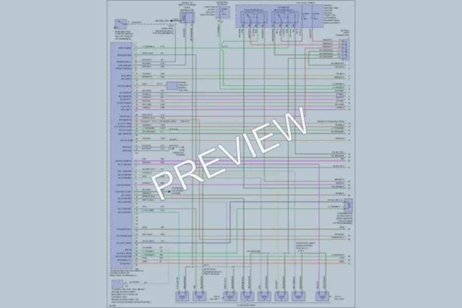 2000 Dodge R3500 Engine Performance wiring diagram preview with protected circuit layout