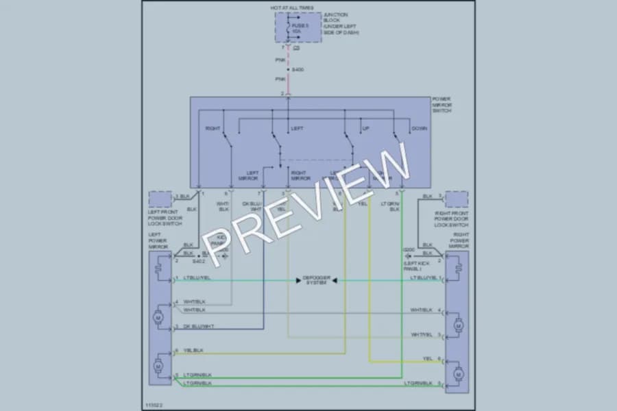 2000 Dodge Stratus Power Mirrors wiring diagram preview