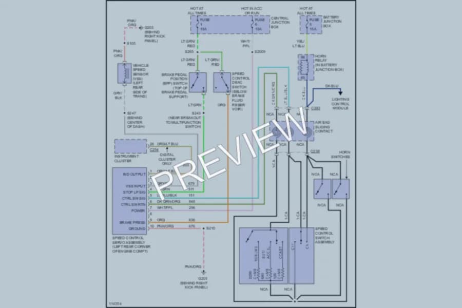2000 Ford CrownVictoria Cruise Control wiring diagram preview