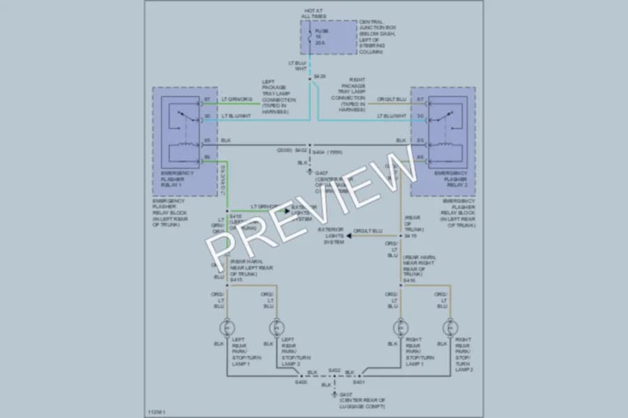2000 Ford CrownVictoria Exterior Lights wiring diagram preview