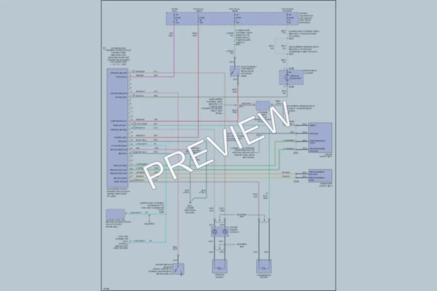 2000 Ford E150 Supplemental Restraints wiring diagram preview with protected circuit layout