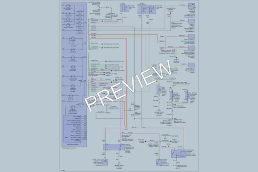 2000 Ford E250 Instrument Cluster wiring diagram preview with protected circuit layout