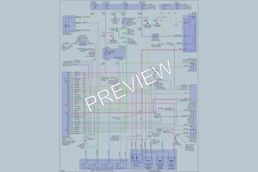 2000 Ford E250 Transmission wiring diagram preview with protected circuit layout