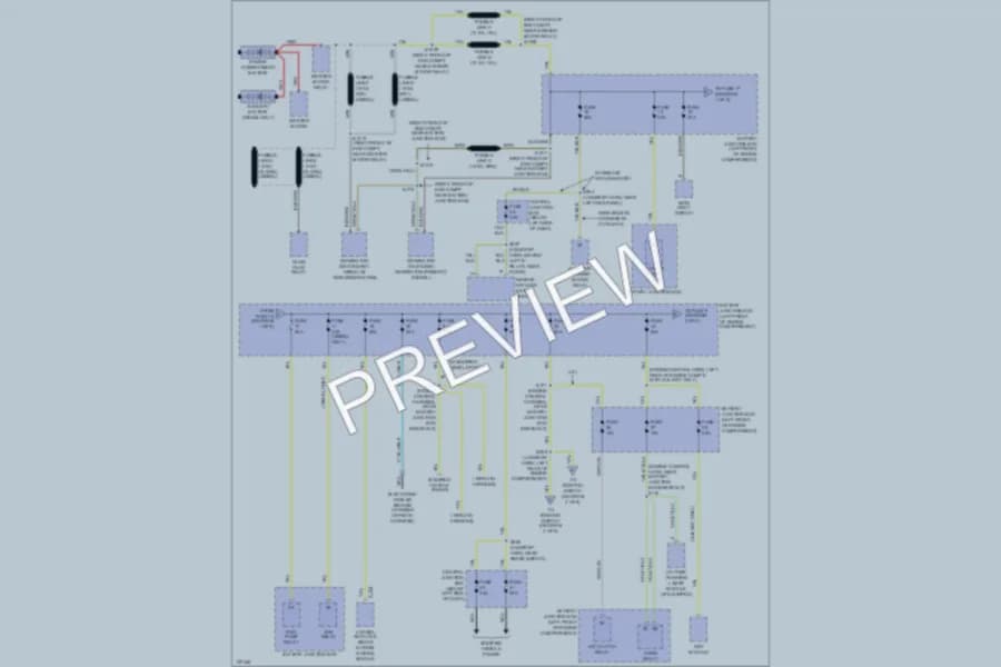 2000 Ford E350 Super Duty Power Distribution wiring diagram preview with protected circuit layout