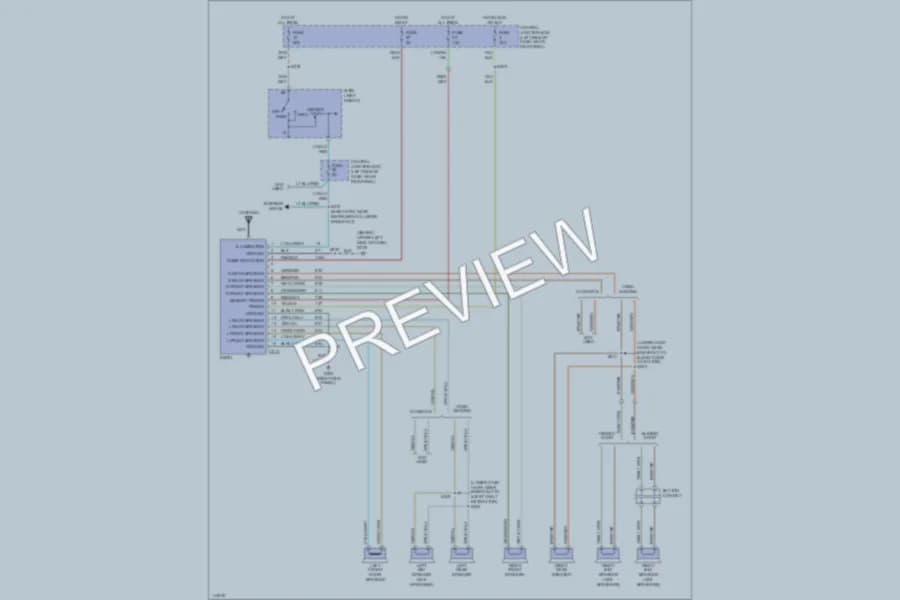 2000 Ford E350 Super Duty Radio wiring diagram preview with protected circuit layout