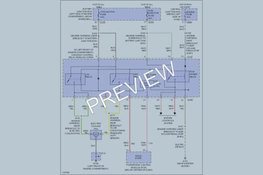2000 Ford EscortZX2 Cooling Fan wiring diagram preview