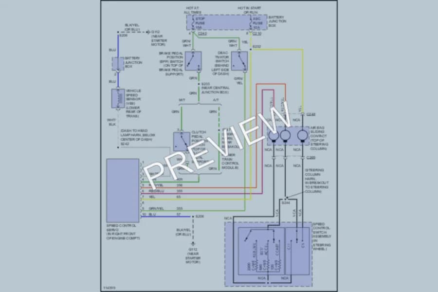 2000 Ford EscortZX2 Cruise Control wiring diagram preview
