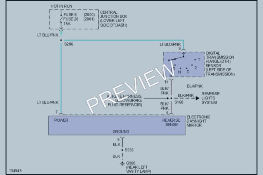 2000 Ford Excursion Power Mirrors wiring diagram preview