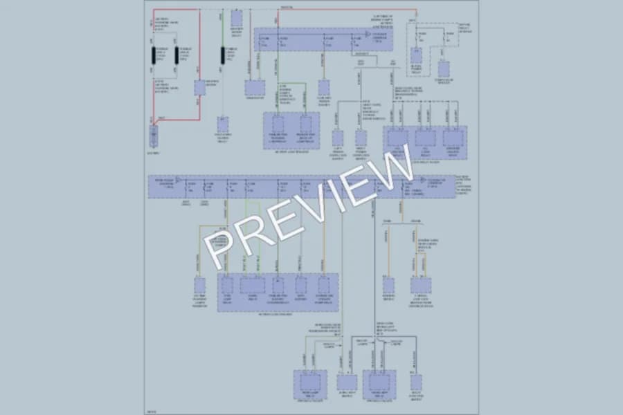 2000 Ford F150 Power Distribution wiring diagram preview with protected circuit layout