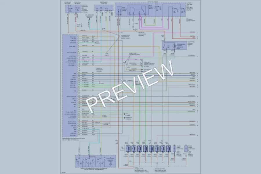 2000 Ford F350 Super Duty Engine Performance wiring diagram preview with protected circuit layout