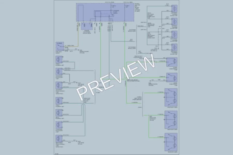 2000 Ford F350 Super Duty Interior Lights wiring diagram preview with protected circuit layout