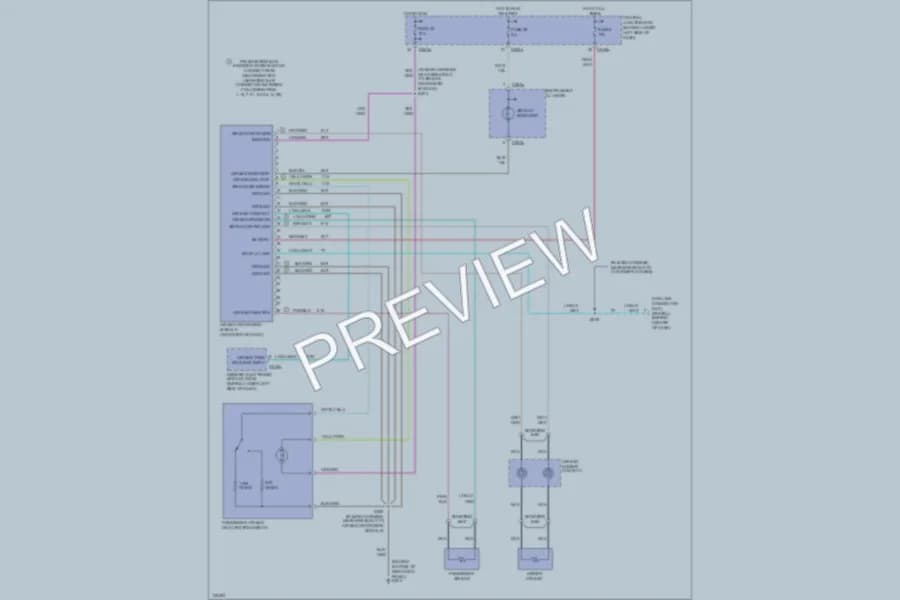 2000 Ford F350 Super Duty Supplemental Restraints wiring diagram preview with protected circuit layout