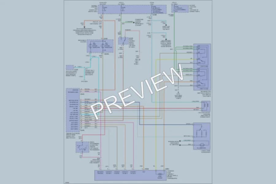 2000 Ford F350 Super Duty Transmission wiring diagram preview with protected circuit layout
