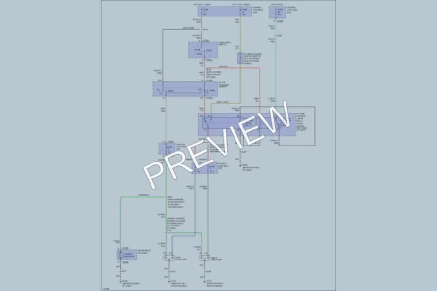 2000 Ford F450ChsCab Headlights wiring diagram preview