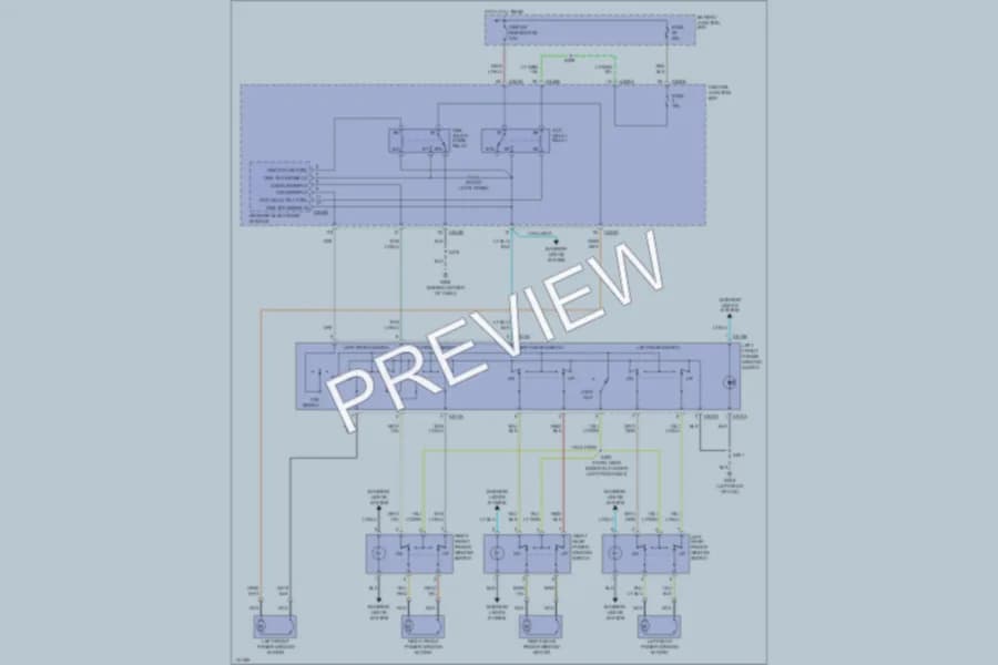2000 Ford F450ChsCab Power Windows wiring diagram preview