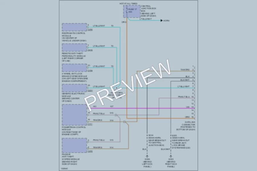 2000 Ford Ranger Computer Data Lines wiring diagram preview