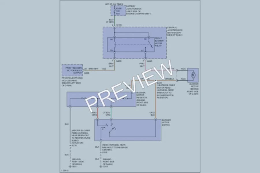 2000 Ford Windstar Air Conditioning wiring diagram preview