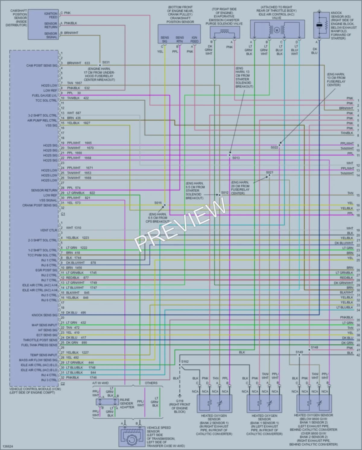 2000 GMC K2500 Engine Performance wiring diagram preview with protected circuit layout