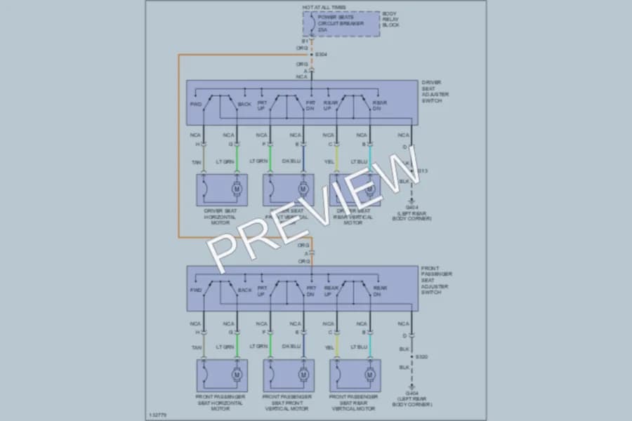 2000 GMC Jimmy Power Seats wiring diagram preview