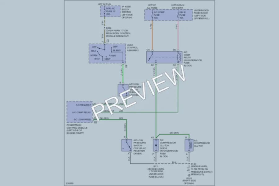 2000 GMC Safari Air Conditioning wiring diagram preview