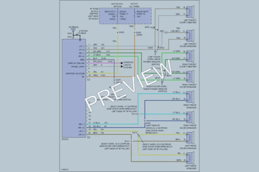 2000 GMC Safari Radio wiring diagram preview