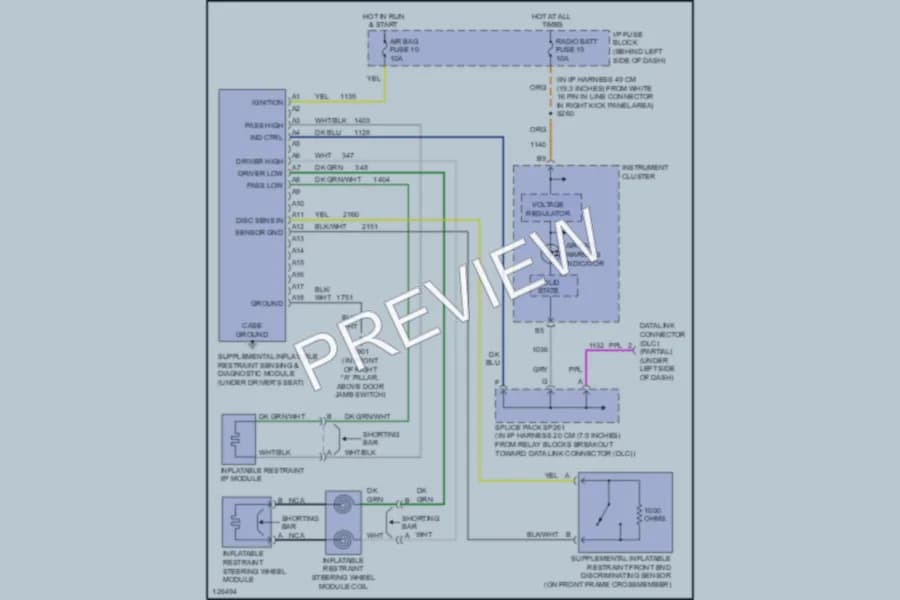 2000 GMC Safari Supplemental Restraints wiring diagram preview