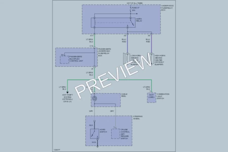 2000 Honda Accord Horn wiring diagram preview