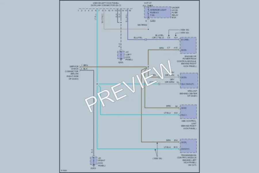 2000 Honda Civic Computer Data Lines wiring diagram preview