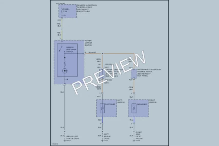 2000 Honda Odyssey Defoggers wiring diagram preview