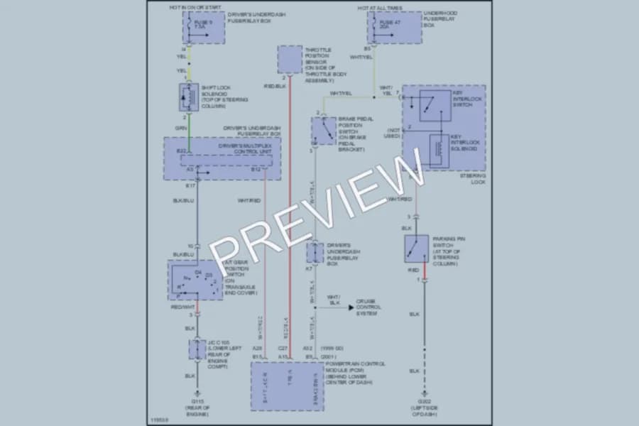 2000 Honda Odyssey Shift Interlocks wiring diagram preview