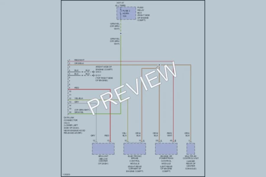 2000 Honda Passport Computer Data Lines wiring diagram preview