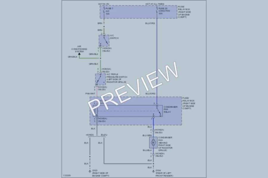 2000 Honda Passport Cooling Fan wiring diagram preview