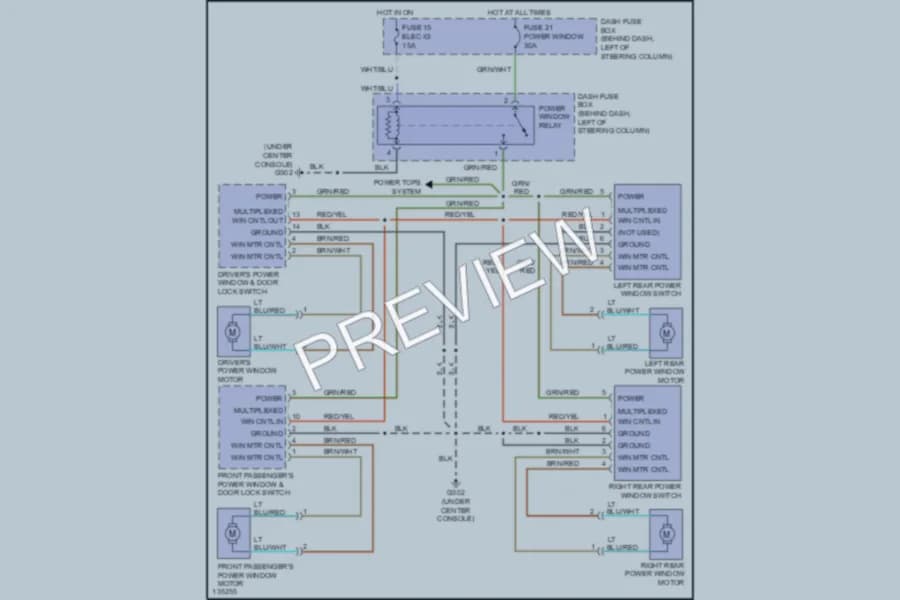 2000 Honda Passport Power Windows wiring diagram preview