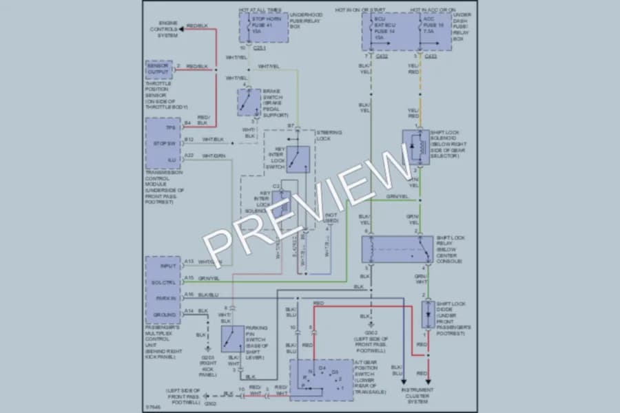 2000 Honda Prelude Shift Interlocks wiring diagram preview