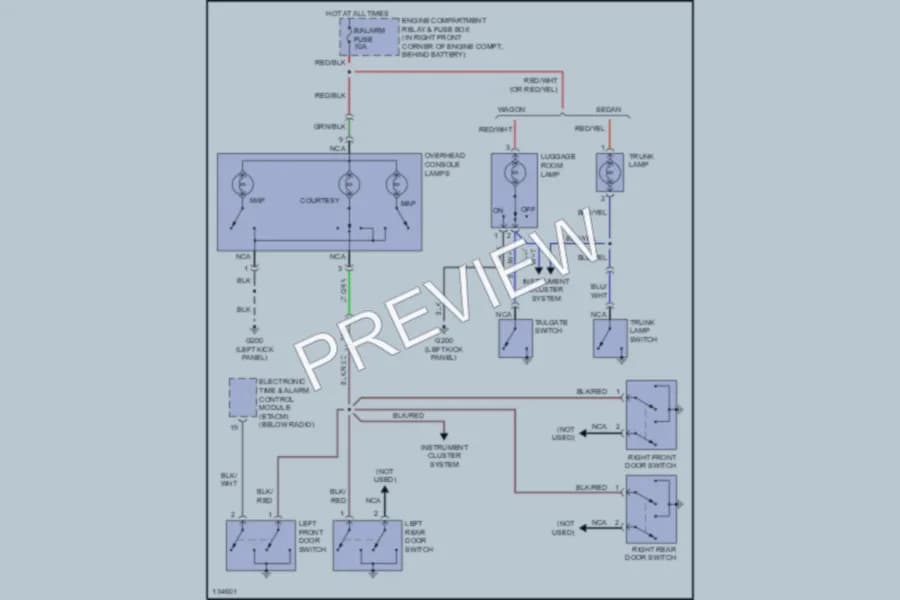 2000 Hyundai Elantra Interior Lights wiring diagram preview