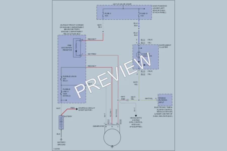 2000 Hyundai Elantra Starting Charging wiring diagram preview