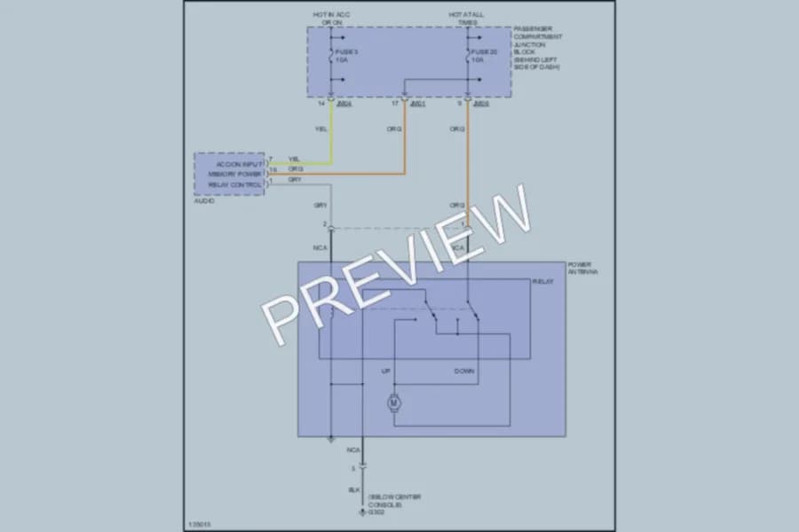2000 Hyundai Sonata Power Antenna wiring diagram preview